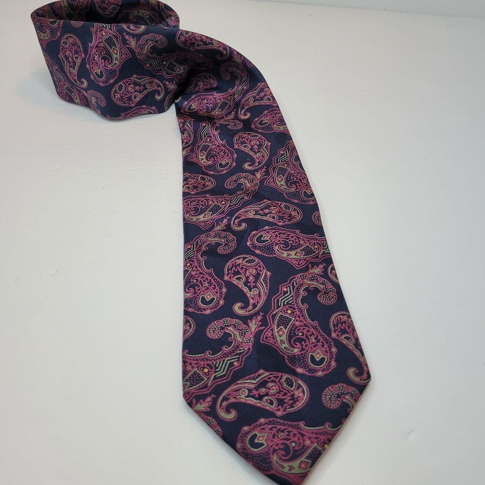 Men's Jacobs Roberts for Landon's Navy/Maroon Paisley Finest Silk Tie